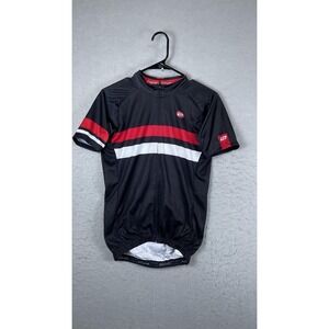 Bellwether Cycling Jersey Mens Medium Black Red Full Zip Short Sleeve Bike Shirt